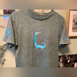 Monsters in Forest Green, Independent Artist, Hand Printed, Upcycled